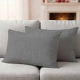 thumbnail image 5 of 2 Pack Outdoor Waterproof Throw Pillow Covers,Classic Solid Gray Decorative Rectangle Pillow Case Patio Pillowcases for Chair Couch Sofa 20x12in, 5 of 9