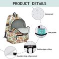 thumbnail image 4 of Mushroom and Frog Cream Pattern Backpack for School, Cute School Bag with Adjustable Shoulder Straps and Padded Back, 13.4"x11"x4.7", 4 of 5
