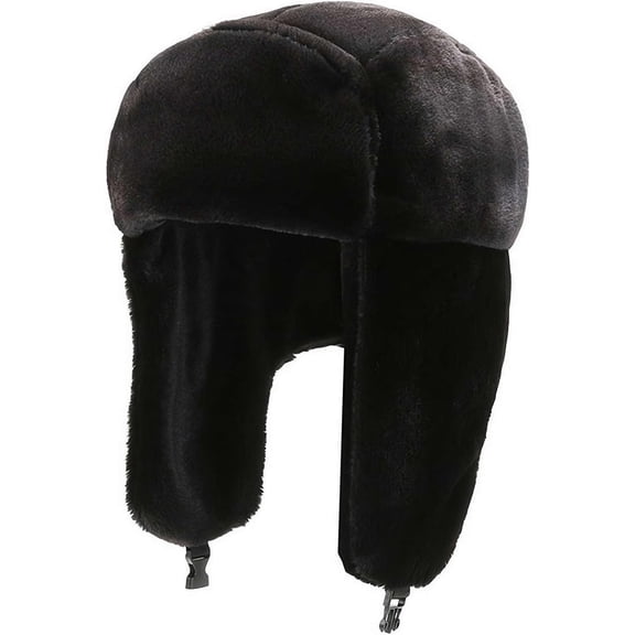 Russian Trapper Hat - Windproof Fur-Lined Cap with Ear Flaps for Men & Women