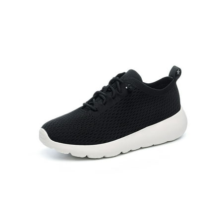 

Lacyhop Womens Athletic Shoes Sports Sneakers Lace Up Running Hiking Breathable Trainers Non-Slip Fitness Workout Black And White 7
