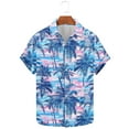 thumbnail image 5 of Yteetum Men's Short Sleeve Shirts Floral Print Hawaiian T Shirt Casual Button Down Short Sleeve Lapel Beach Summer T-Shirts, 5 of 7