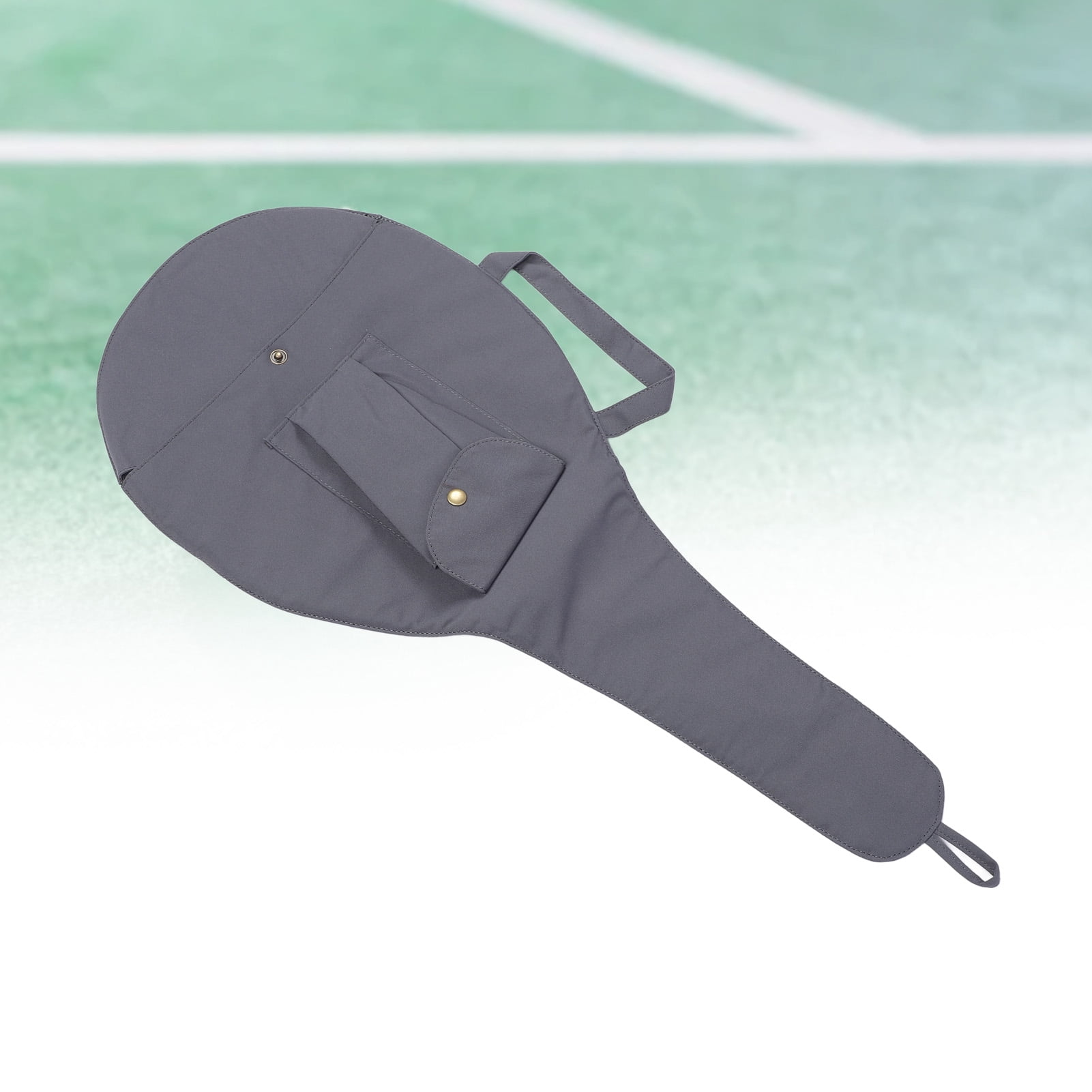 YAHHU Unisex Single Tennis Racket Cover Canvas Racquet Bag with Adjustable Shoulder Strap for Men and Women, Grey (16.54 inches / 42 cm)