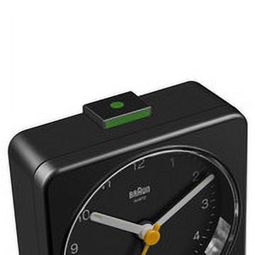 Braun BC03B: Stylish Black Alarm Clock with Snooze, Light, and Quiet Quartz Sweeping Movement