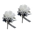 thumbnail image 2 of 2x Rose Flor Broche Florece Muñeca Boutonniere Romántico Corsage , Accesorio Nupcial, ,, 2 of 6