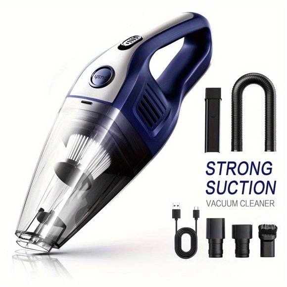 Mini Aspirateur Portatif Sans Fil – Rechargeable par USB, Aspiration Puissante pour Voiture et Maison, Nettoyeur Sans Fil Léger avec Outil pour Crevasses