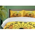 thumbnail image 4 of Ambesonne Ferris Wheel Duvet Cover Sets, Amusement Park City, 2-Queen, Mustard Ginger, 4 of 7