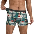 thumbnail image 3 of Men's Boxer Briefs, 1861 Stamp Pattern Soft Comfy Mens Underwear Boxer Briefs Breathable With Widen Waist, 3 of 7