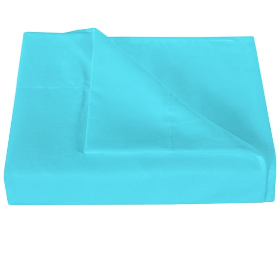 Ntbay Premium 1800 Series Microfiber Full Flat Sheet with 4 inches Hem, Ultra Soft and Breathable Top Sheet, 81x96 inches, Blue