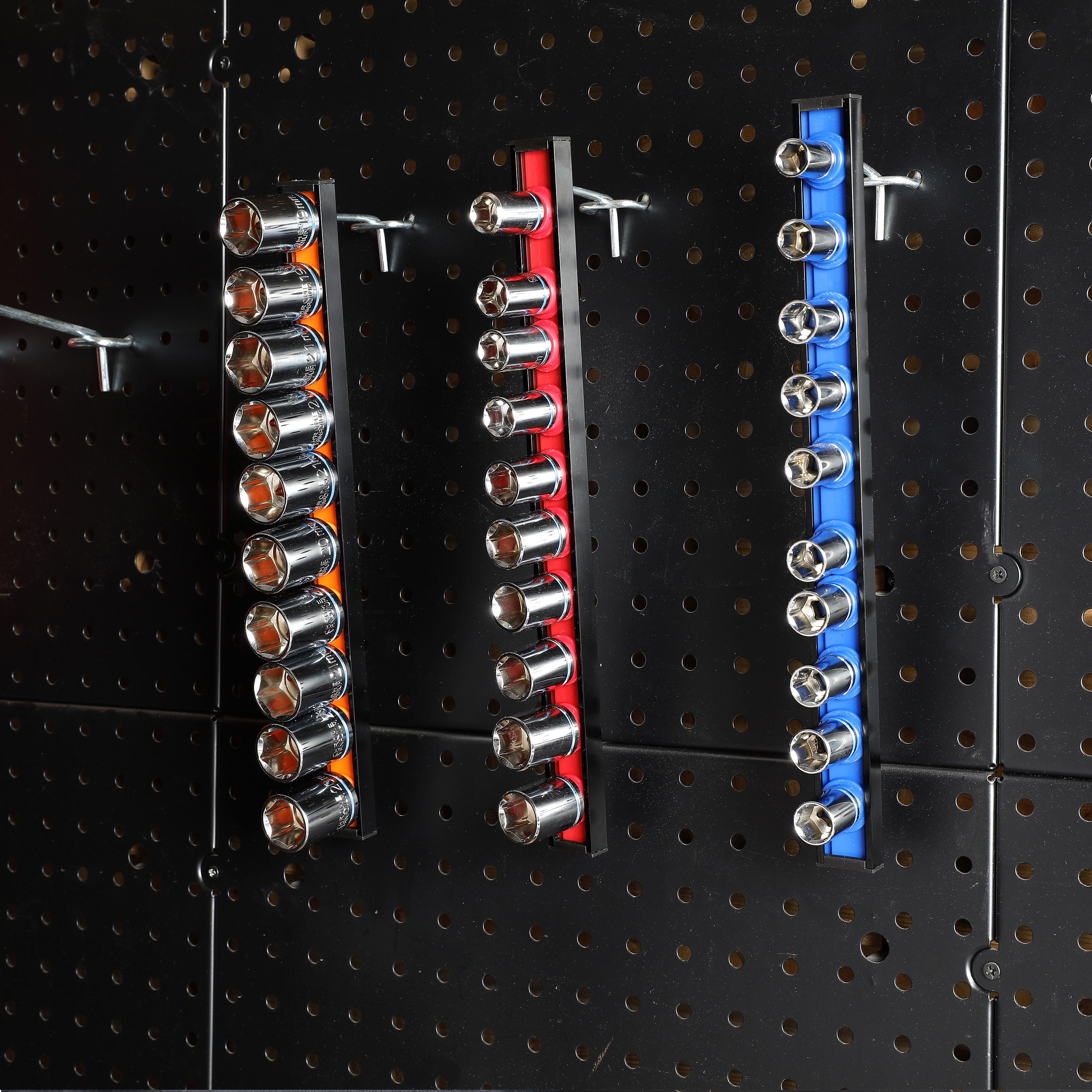 Hyper Tough 1/2-inch Drive Socket Rail Organizer, Orange