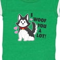 thumbnail image 4 of Inktastic I Woof You a Lot with Husky Dog Illustration Boys or Girls Baby Bodysuit, 4 of 5