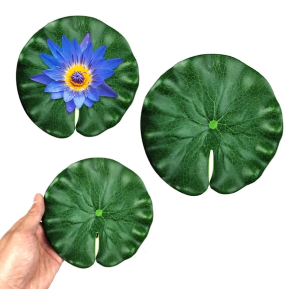 Goowood Realistic Lily Pad Floating Plants 5Pcs Artificial Foam Lotus Leaves for Pond Decor Aquarium Fish Tank Pool and Garden Fountains