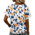 thumbnail image 6 of Odbmxy V-Neck T-Shirts Women Summer Short Sleeve Tops Women Casual Vacation Yellow Graphic Loose Soft Tops, 6 of 6