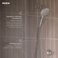 thumbnail image 3 of Moen Engage Spot Resist Brushed Nickel Six-Function 5.5-Inch Removable Handheld Showerhead with Magnetic Docking System, 3 of 7