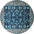 thumbnail image 1 of Ahgly Company Indoor Round Oriental Light Blue Industrial Area Rugs, 7' Round, 1 of 4