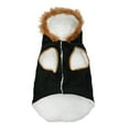 thumbnail image 4 of Holiday Time Dog Clothes: Hooded Jacket for Fall & Winter, Black with Faux Toggles, Size XS-XL, 4 of 7