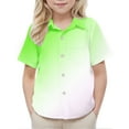 thumbnail image 4 of AUNVITO Boys & Girls Ombre Short Sleeve Shirt Casual Stylish Pocket Design School Uniform Top Trendy Gradient, 4 of 7