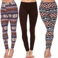 thumbnail image 1 of White Mark Women's 3-Pack Soft Stretchable Holiday Leggings, 1 of 2