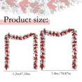 thumbnail image 3 of HmNPlay Flocked Artificial Christmas Wreath Garland 1.2M with Bow for Front Door Outdoor Indoor Xmas Holiday Home Decor Rattan Set, 3 of 8
