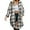 #0388-Gray, variant on Plus Size Womens Plaid Flannel Long Sleeve Shirt Button Down Long Blouses Tops Shacket Jackets Coats with Gift Pockets