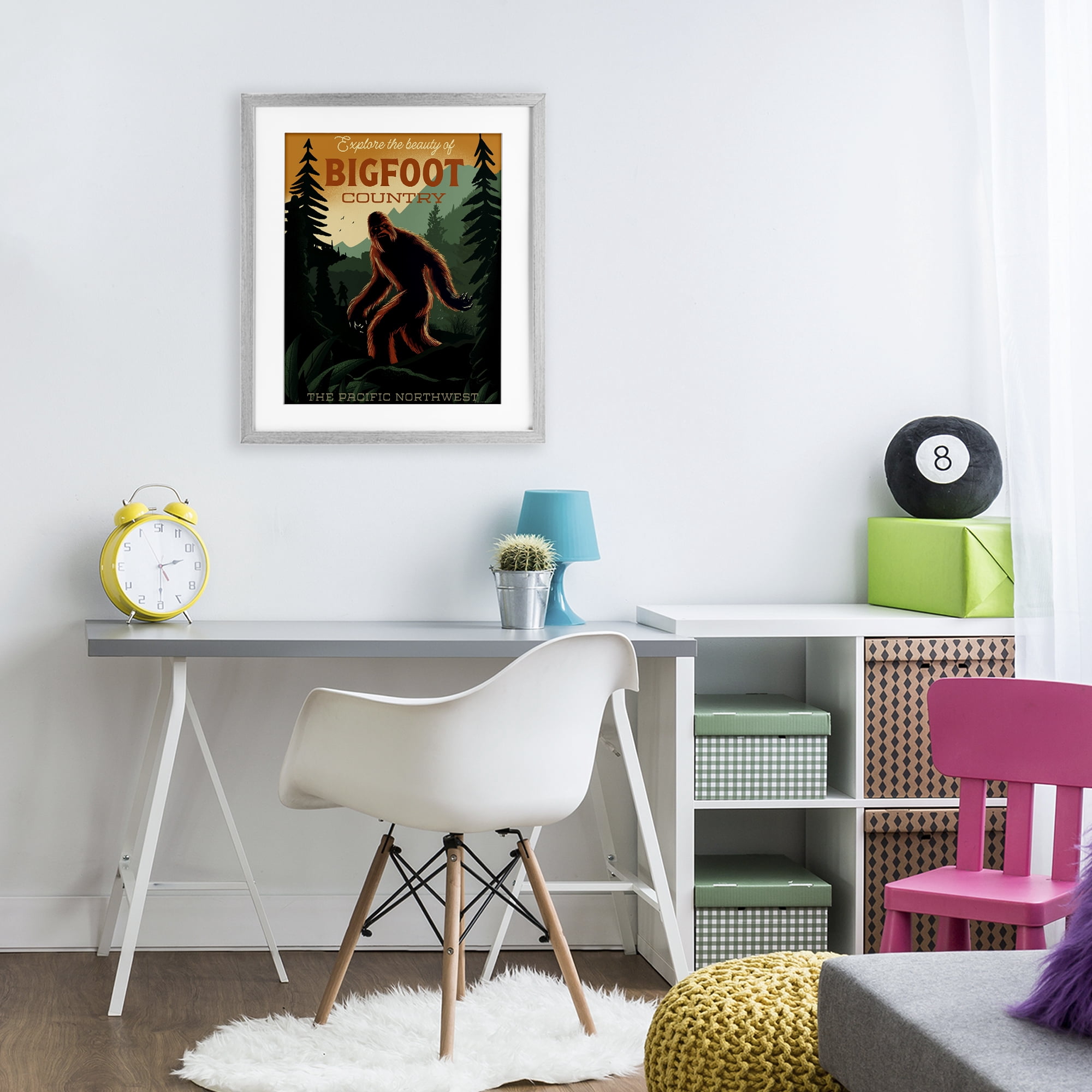 Stupell Industries Cryptid Tourism Wildlife Gray Framed Print Under Glass, design by Omar Escalante