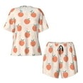 thumbnail image 4 of Lsque Orange Peach Women's Short-Sleeved Pajama Set - 2 Piece Soft and Lightweight Sleepwear Set-XX-Large, 4 of 9