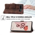 thumbnail image 5 of Jiahe Cover for Google Pixel 7 Pro Magnetic Wallet Case, RFID Blocking Embossed Wallet Card Holder Stand Shockproof TPU Interior PU Leather Protective Flip Cover with Crossbody Shoulder Strap, Brown, 5 of 12
