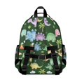 thumbnail image 3 of Green Dinosaurs Palms Volcanoes Pattern Cute School Backpack Bag for School with Padded Back and Adjustable Shoulder Straps 15.25"x11.5"x5.25", 3 of 5