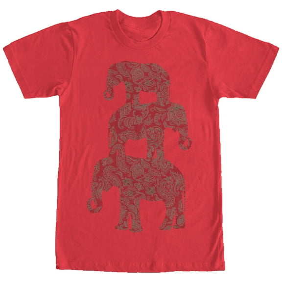 Men's Lost Gods Three Elephant Pyramid  Graphic Tee Red Large