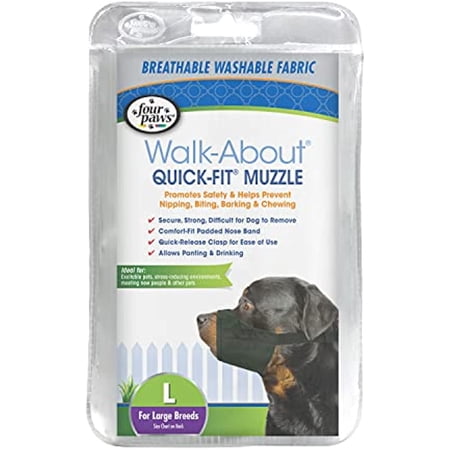 Four Paws Quick Fit Dog Muzzle, Black, Size 4