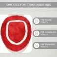 thumbnail image 5 of Home Weavers Allure Collection Toilet Lid Cover, 100% Cotton Soft Elastic Fit, Machine Washable, 18"x18", Red, 5 of 11