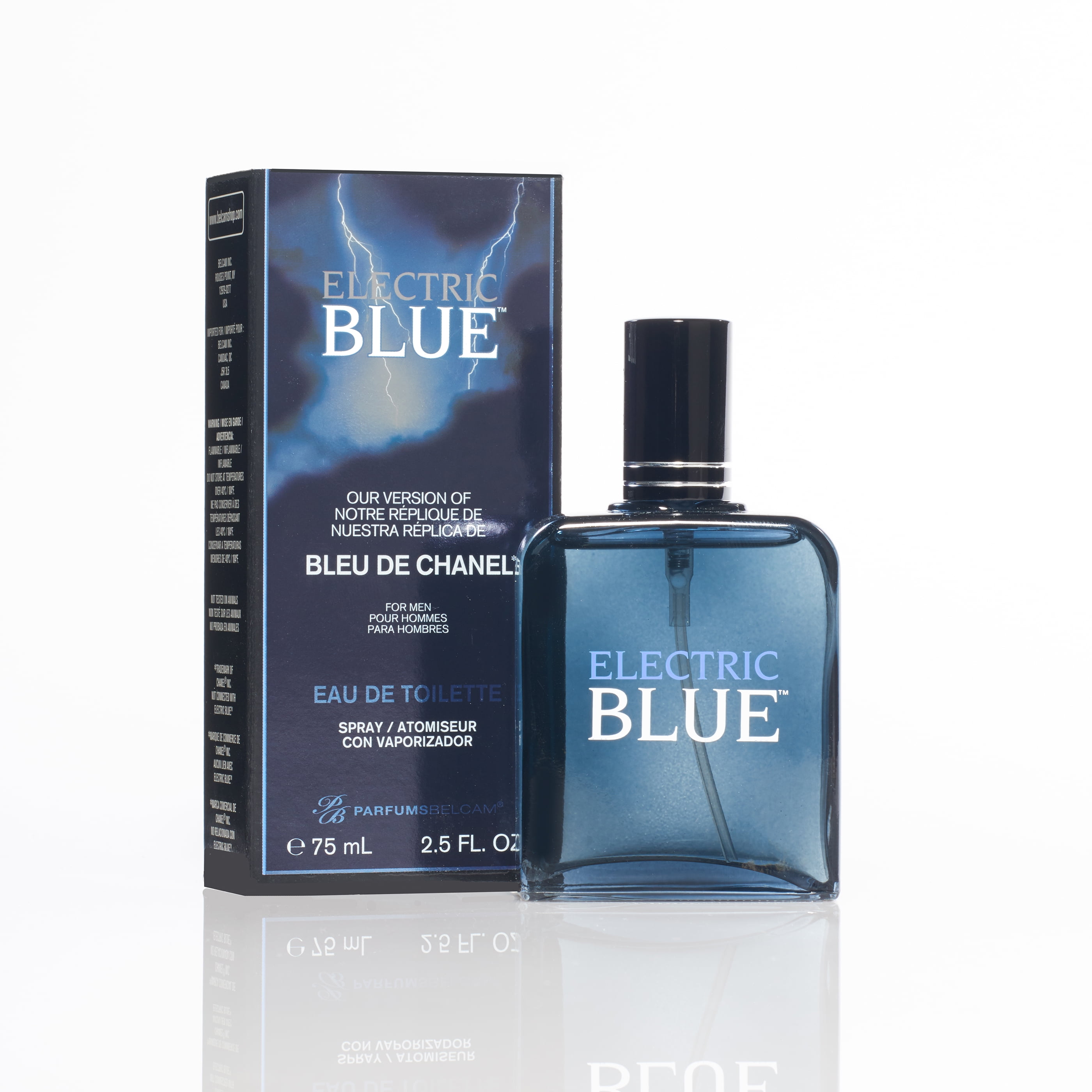 Parfums Belcam Electric Blue Eau de Toilette, Cologne for Men, 2.5 Oz Full  Size 