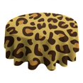 thumbnail image 4 of Yellow and Brown Of Leopard Print Round Tablecloth 60"x60",Wrinkle Wipeable Table Cloth for Kitchen Dining Room Picnic Patio Party, 4 of 6