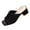 Black, variant on Women's Fashionable Casual Versatile Flying Knitted Spring And Summer New Thick Heel Sandals Khaki Size 8