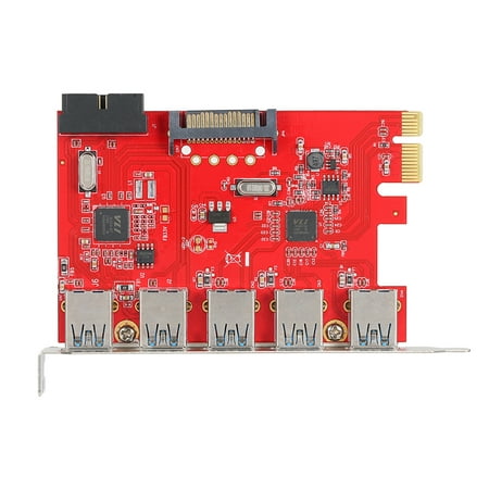 PCI-E to USB 3.0 5 Ports Express Expansion Card Mini PCI-E USB 3.0 Adapter Controller Hub with Internal USB 3.0 19Pin Connector and 15Pin Power (Best Usb 3.0 Expansion Card)