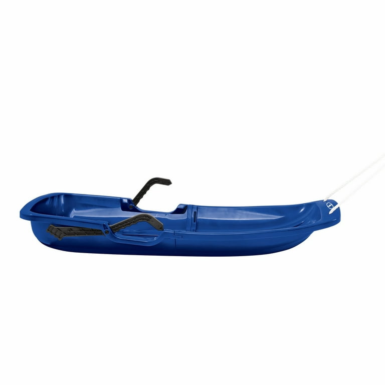 Snow Joe Plastic Snow Sled 34” Toboggan Board with Handles and