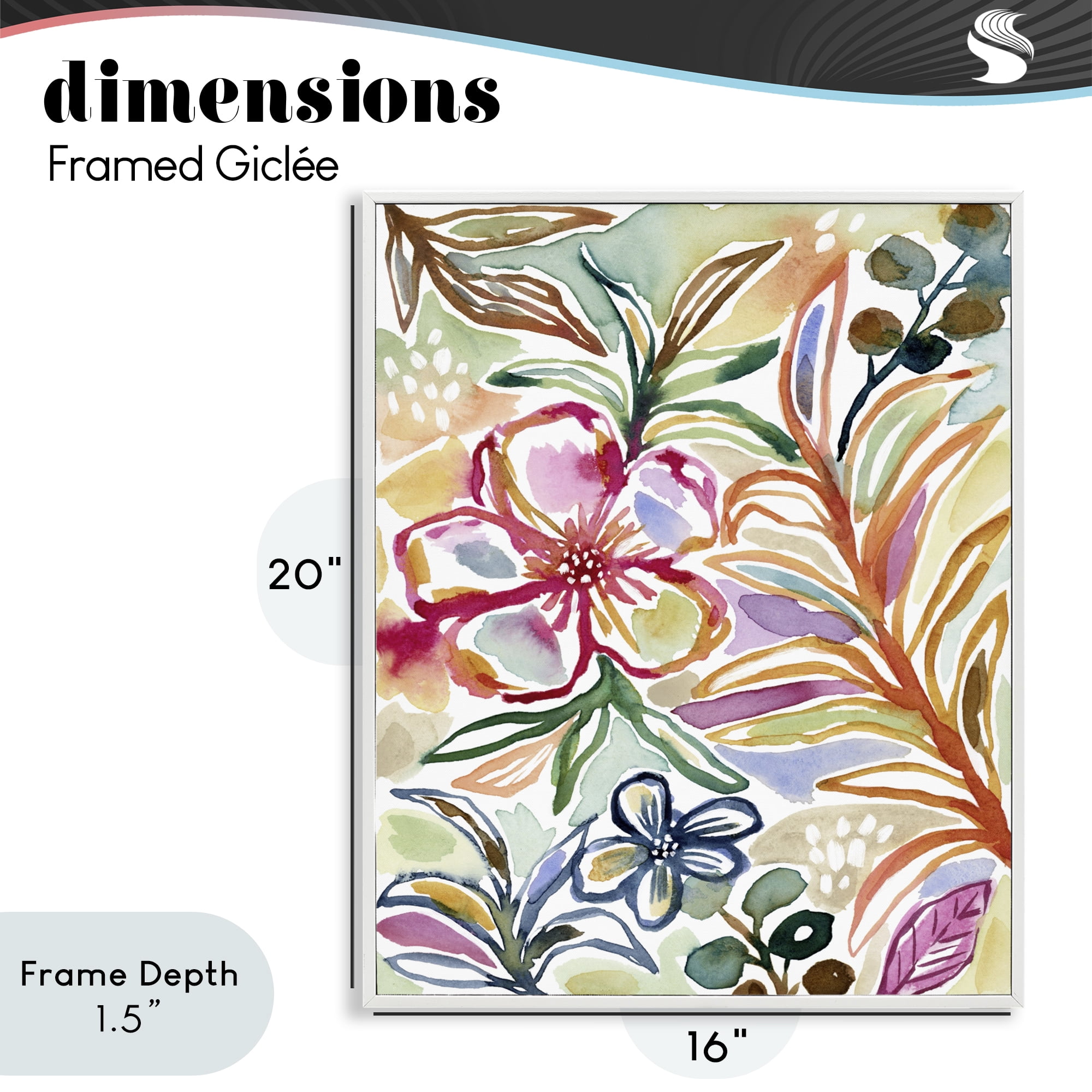 Stupell Industries Colorful Garden Impressions White Framed Giclee Art, design by Lisa Nohren