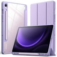 thumbnail image 1 of czcpp-Case pour Samsung Galaxy Tab S10 FE / S9 FE 10.9 Pouces avec Support pour S Pen, Dos Rigide Transparent, Support Tri-Fold Protecteur, Réveil/sommeil Automatique (Violet Clair), 1 of 4