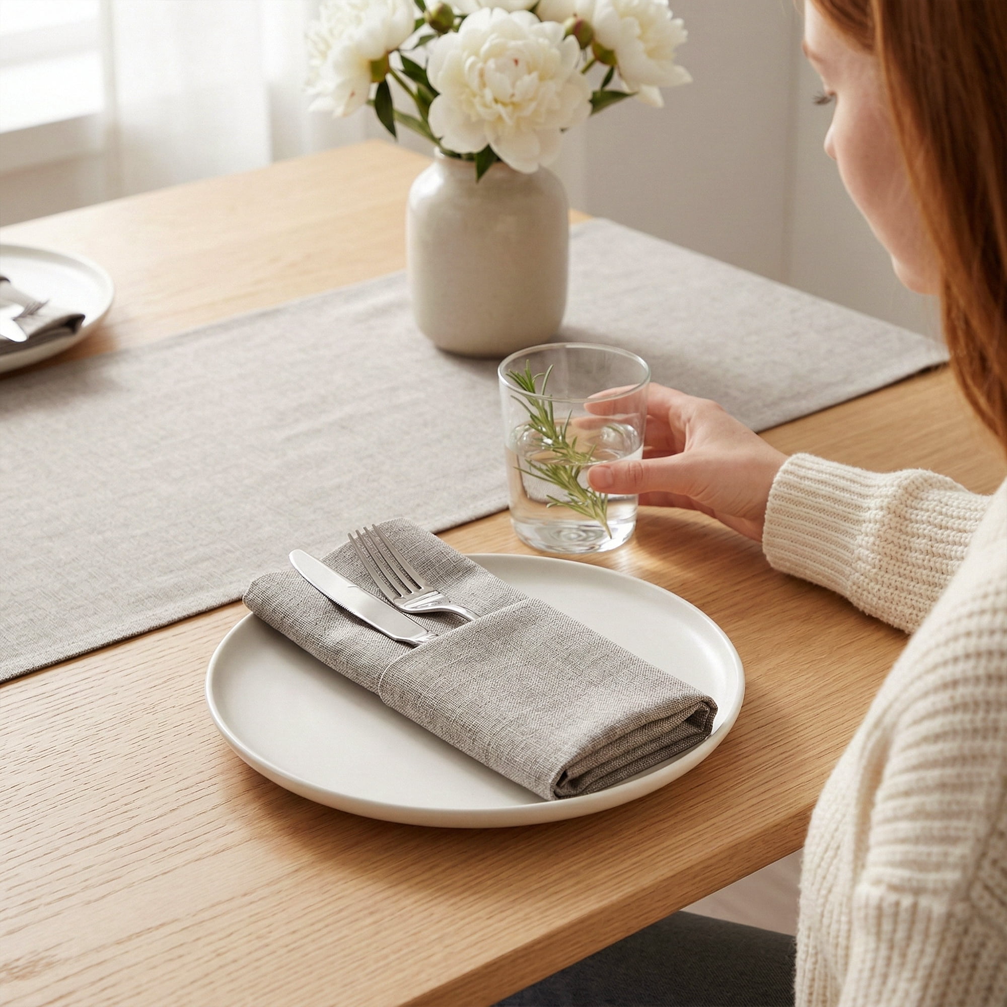 Unique Bargains 6Pcs Dinner Use Cotton Cloth Napkins Milk Coffee 20x20inch