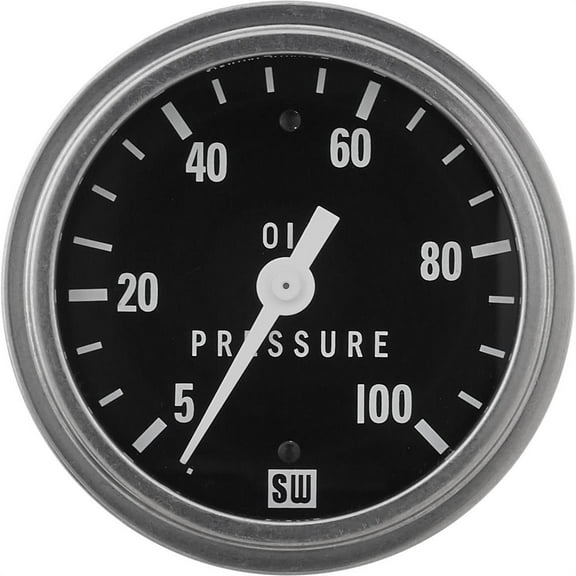 Stewart Warner 82406 2-5/8 Inch Deluxe Mechanical Oil Pressure Gauge