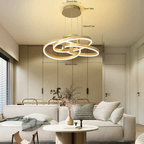 Fashion LED Pendant Lamp Lighting for Dining Room & Kitchen Dimmable Durable 45W Gold