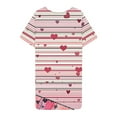 thumbnail image 4 of Jinhomg Womens Valentine's Day Dresses 2025 Trendy Heart Graphic Nightgown Plus Size Casual Short Sleeve Crew Neck Midi Dresses Sleepwear Lighten Deals of The Day Multicolor XXXL, 4 of 5