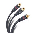 thumbnail image 1 of Cable para Teatro en Casa de 2 jacks RCA a plug RCA, con recubrimiento de oro, de 15 cm Steren cable, 1 of 1