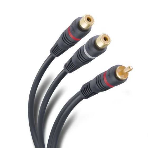 Cable para Teatro en Casa de 2 jacks RCA a plug RCA, con recubrimiento de oro, de 15 cm Steren cable