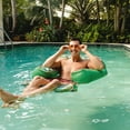 thumbnail image 6 of Big Joe Lazy Lounger No Inflation Needed Pool Float with Headrest and Footrest, Tropical Palm Green Double Sided Mesh, Quick Draining Fabric, 3.5 feet Lounger, 6 of 9