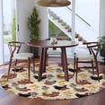 thumbnail image 3 of Round Rugs 7 Ft, Farmhouse Rooster Non Slip Area Rugs for Kitchen Bedroom Entryway, Vintage Watercolor Flowers Wood Grain Washable Carpet Runner Rug Floor Mats for Bedroom Home Decor, 3 of 8