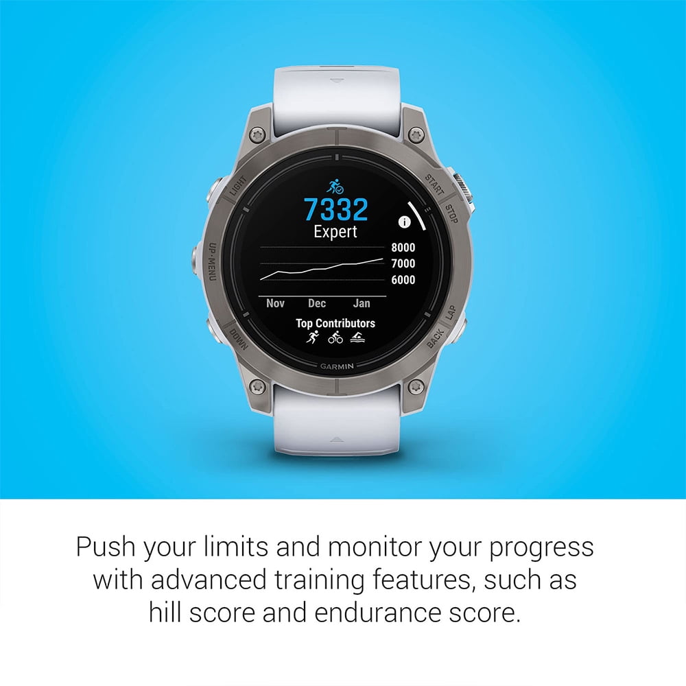 Garmin Epix Pro (Gen 2), 47mm, Sapphire, Titanium, Whitestone 010-02803-20 Bundle with 2 YR CPS Extended Warranty, Deco Essentials 3 Pack Silicone Dust Cover and Glass Screen Protector