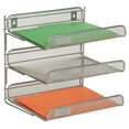thumbnail image 2 of Honey-Can-Do Steel 3-Tier Mesh Desk Organizer, Silver, 2 of 9
