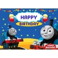 thumbnail image 5 of Telón de fondo con temática de tren de Thomas para niño, cartel de vinilo con temática de cumpleaños, tren de juguete y amigo, accesorios de fotografía para Baby Shower（W-532 250X180cm, 5 of 5
