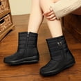 thumbnail image 6 of comerut Women Winter Anti Skid Plush Warm Mid Calf Snow Boots Outdoor Walking Shoes, 6 of 8