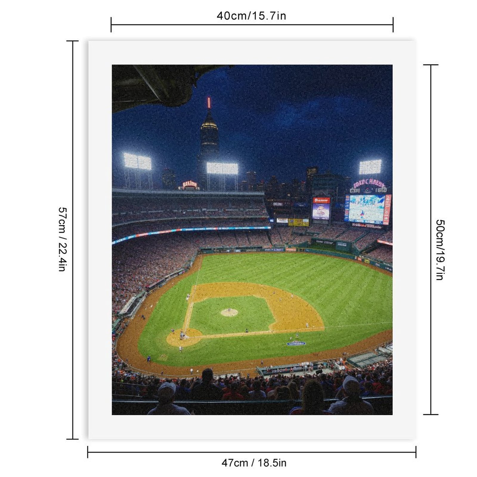Paint by Numbers Kit for Adults, Baseball Game Night City Lights Paint by Numbers, Easy Paint by Numbers Kit for Adults Beginner, DIY Adult Paint by Number Kits on Canvas, Home Decor